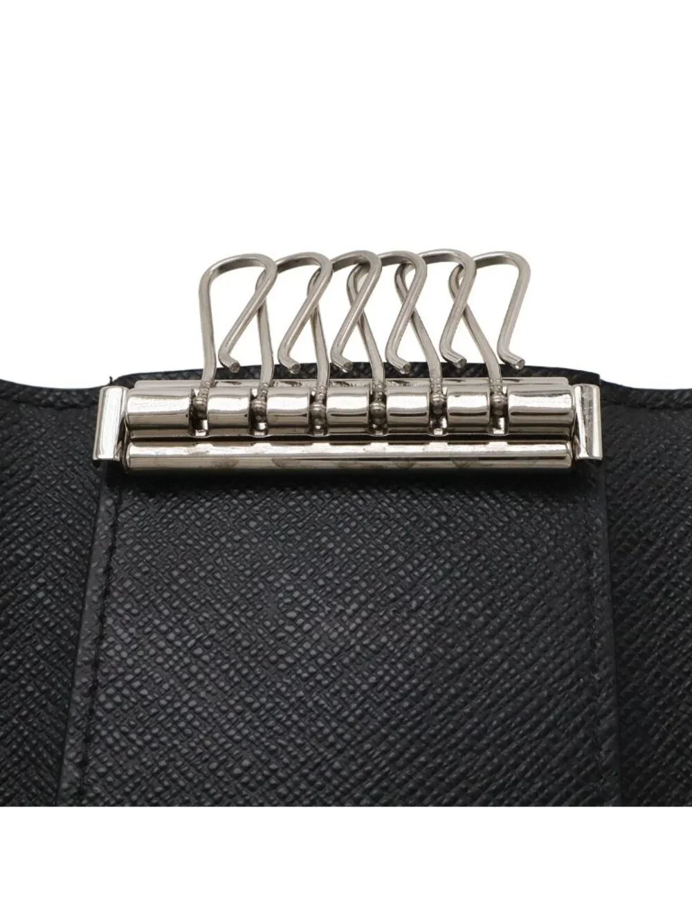 Louis Vuitton Damier Graphite Multicles 6 Key Case Silver with Initials